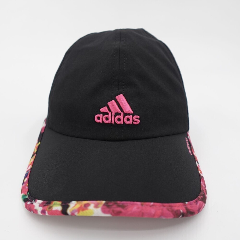 Adidas Adizero Hat Womens One Size Black Pink Floral Climacool Running Cap